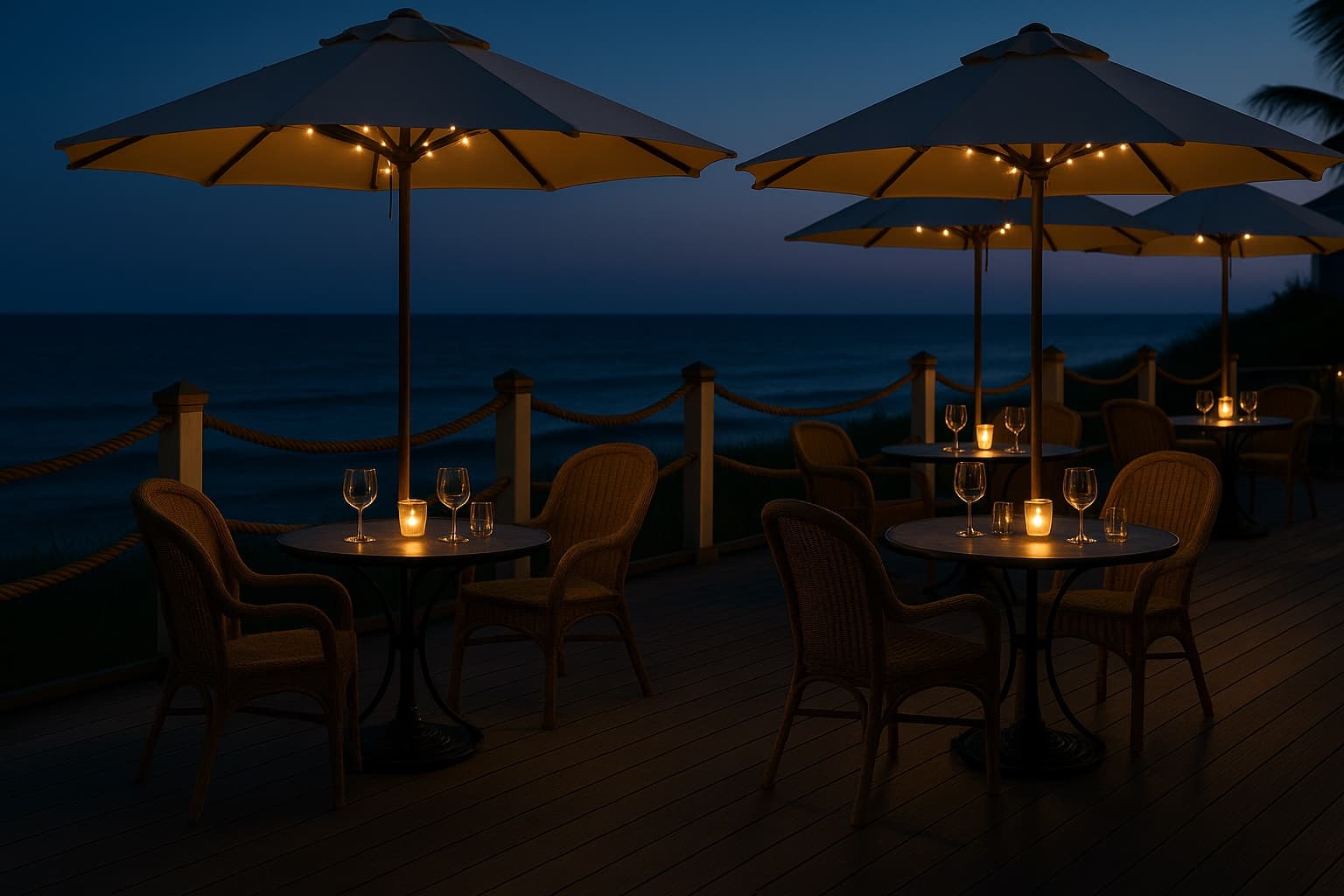 Terrace at dusk